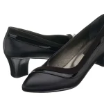 KDR1308 siyah kısa topuklu kadın stiletto, 40-44 numara büyük numara kadın kullanıcılar için rahat geniş kalıplı, 5 pont kısa topuklu özel üretim ayakkabı modelidir.
